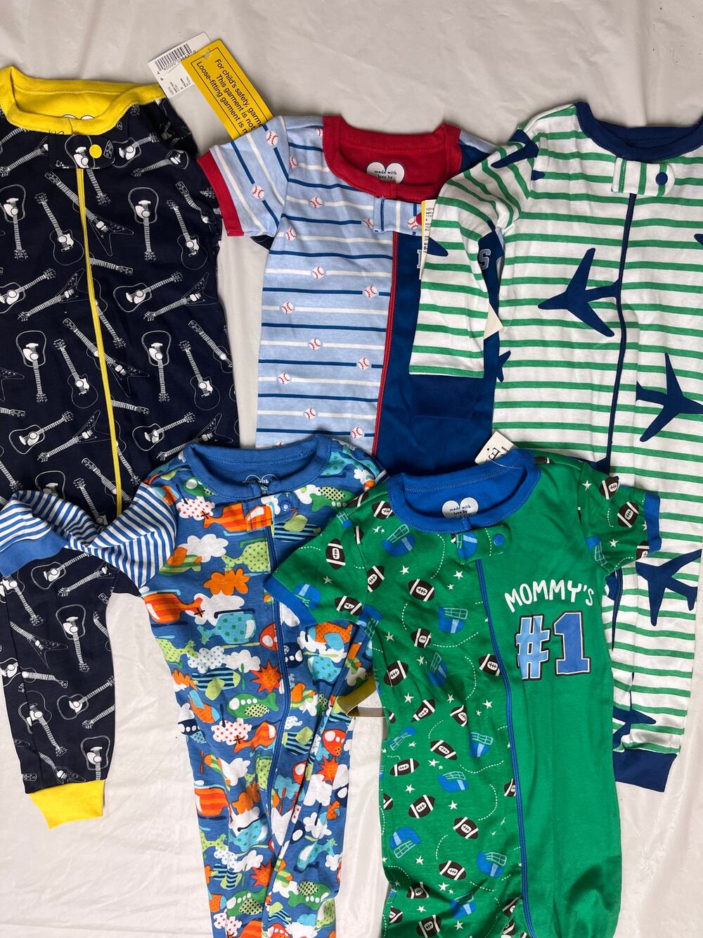 Lot 5 The Children's Place Baby Sleeper Bodysuit Jumpsuit Pajamas 6-16 M NEW